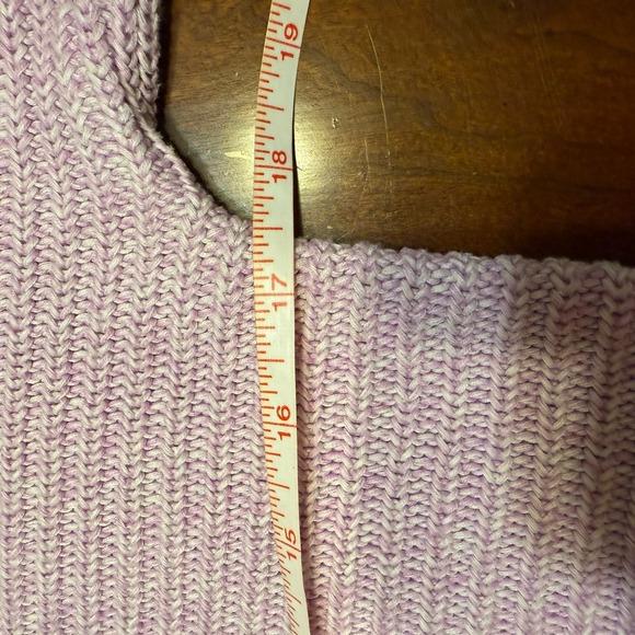 Talbots Womens Size L Lilac 100% Pima Cotton Knit Sweater Long Sleeve *flaw* - Picture 11 of 12